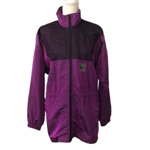 VINTAGE AVIA Windbreaker Jacket Women's Oversized Small Purple Long Lightweight